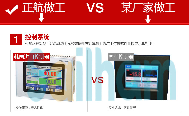 冷熱沖擊試驗(yàn)箱控制系統(tǒng)對(duì)比
